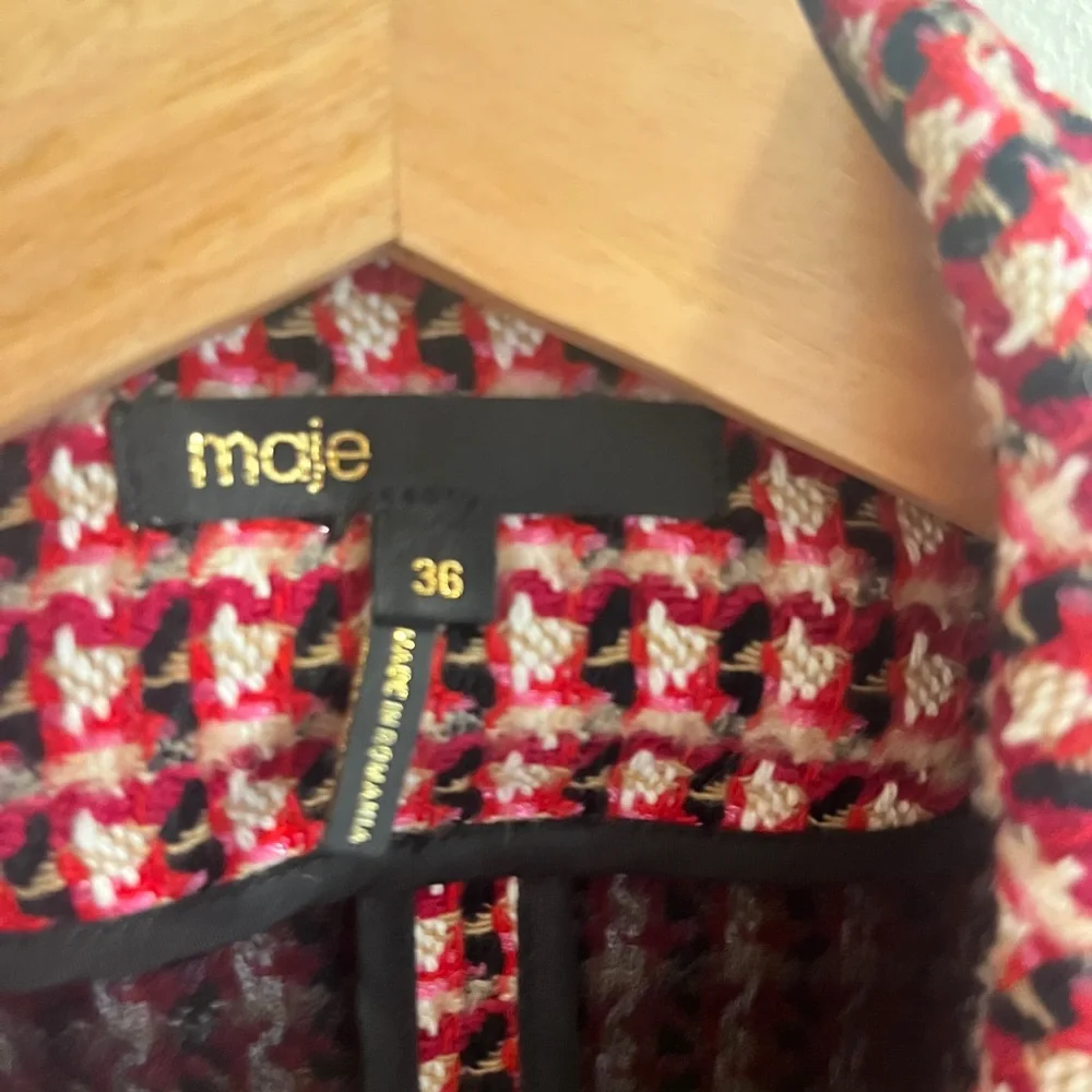Maje Pink and Black Tweed Mini Dress - Picture 3 of 5